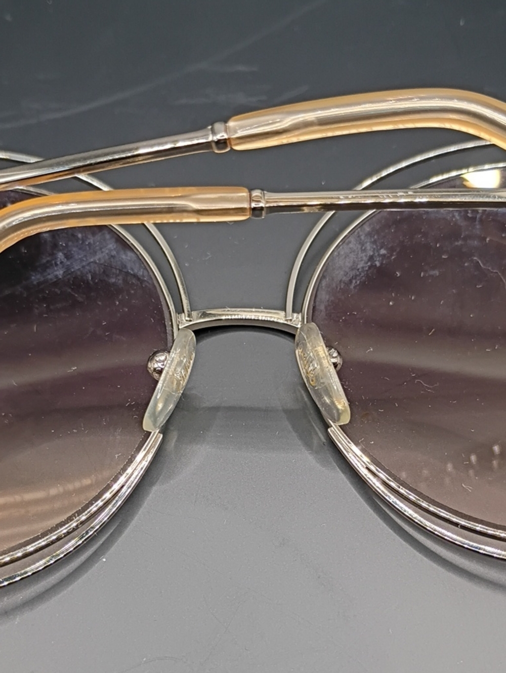 Chloe Round Framed Purple Tinted Sunglasses - Picture 6 of 8